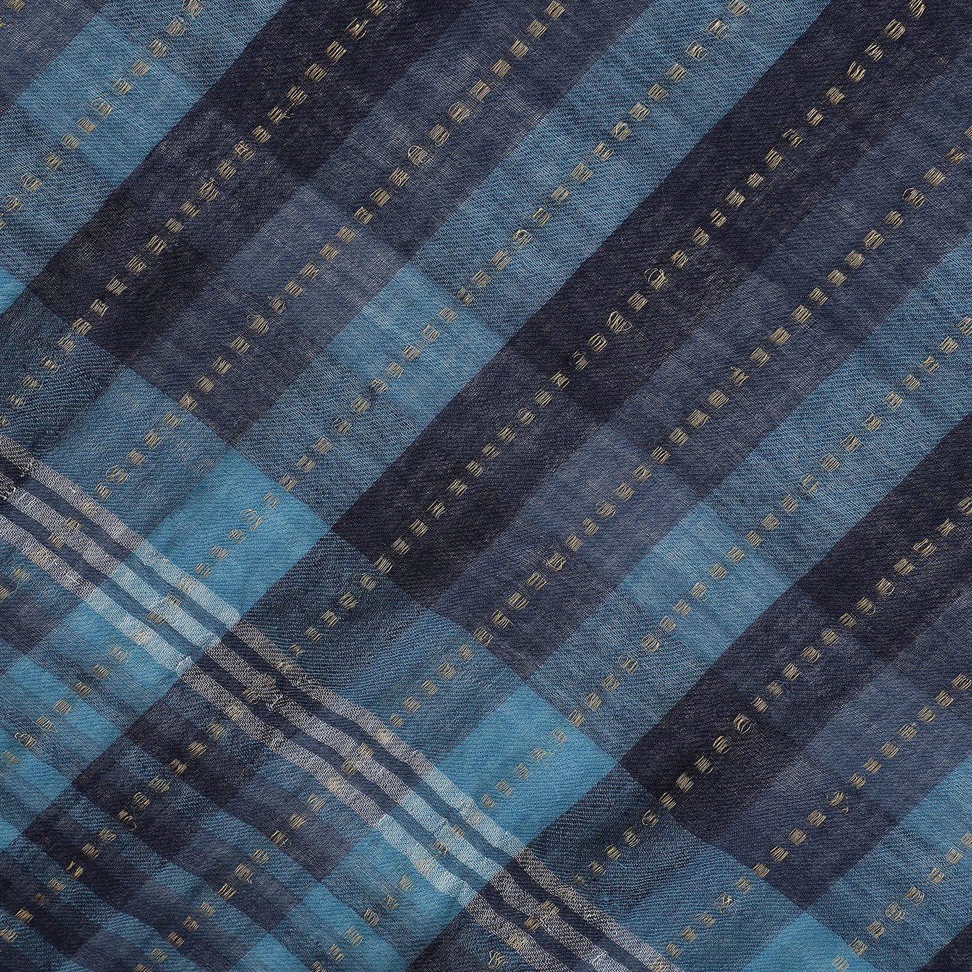 Thick Thin Stripes Wool & Lurex Dobby Stole