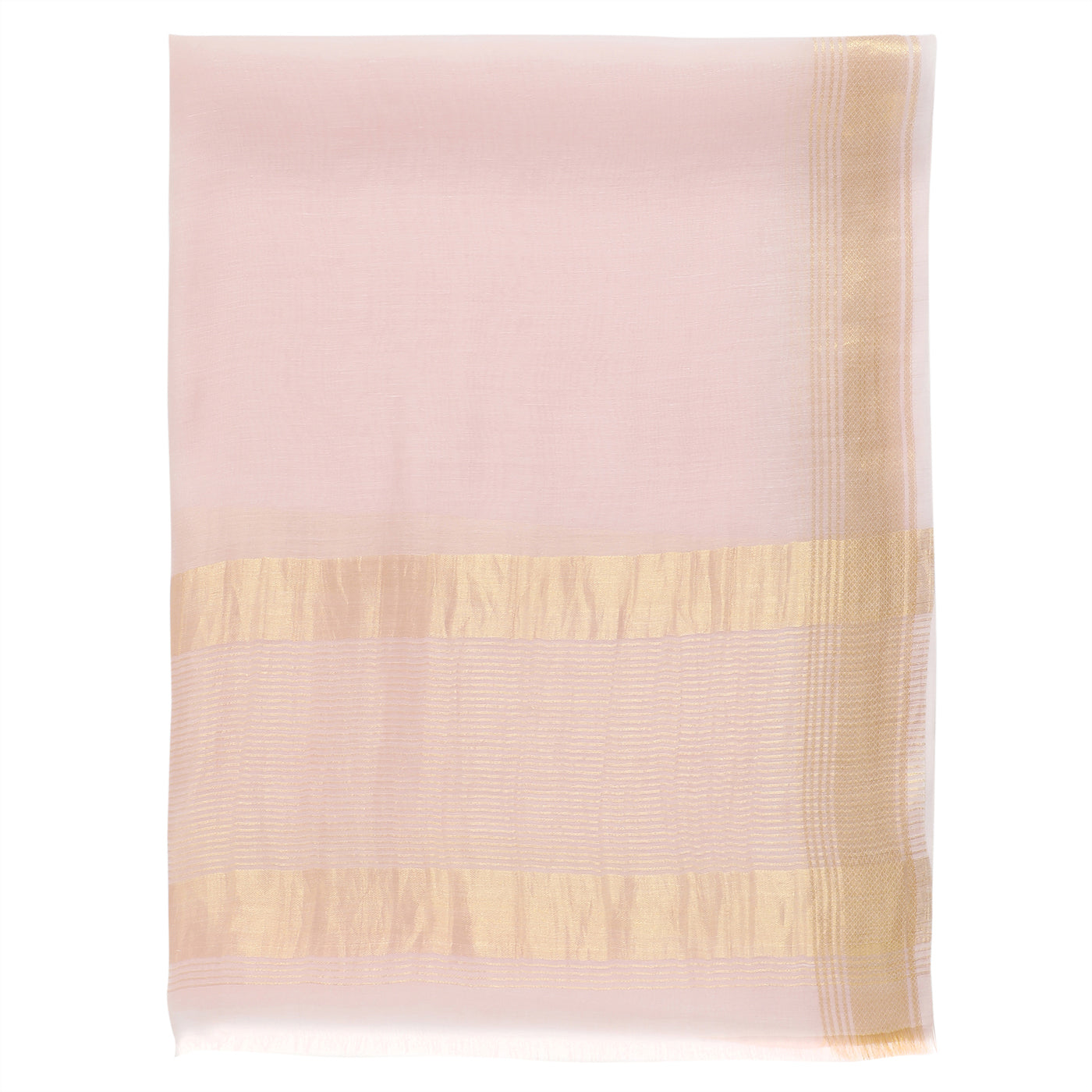 Pink Dobby Woven Zari Dupatta