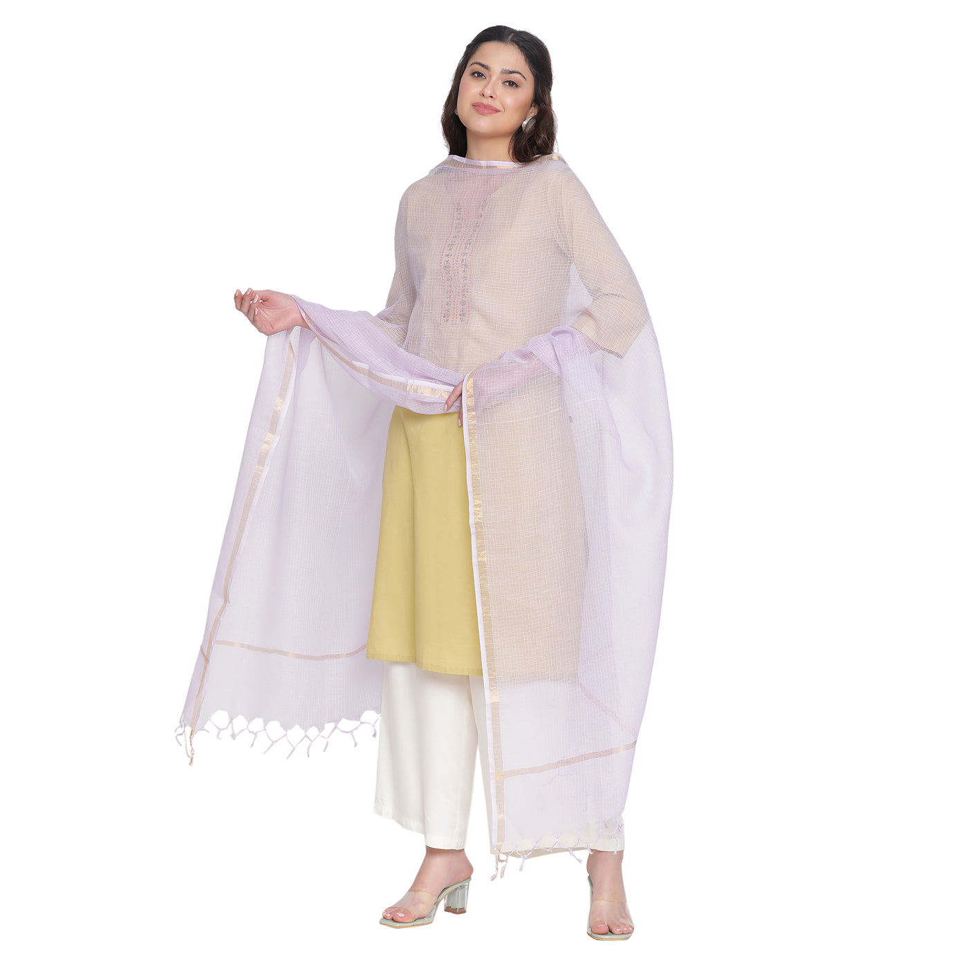 Light Purple Kota Cotton Dobby Dupatta