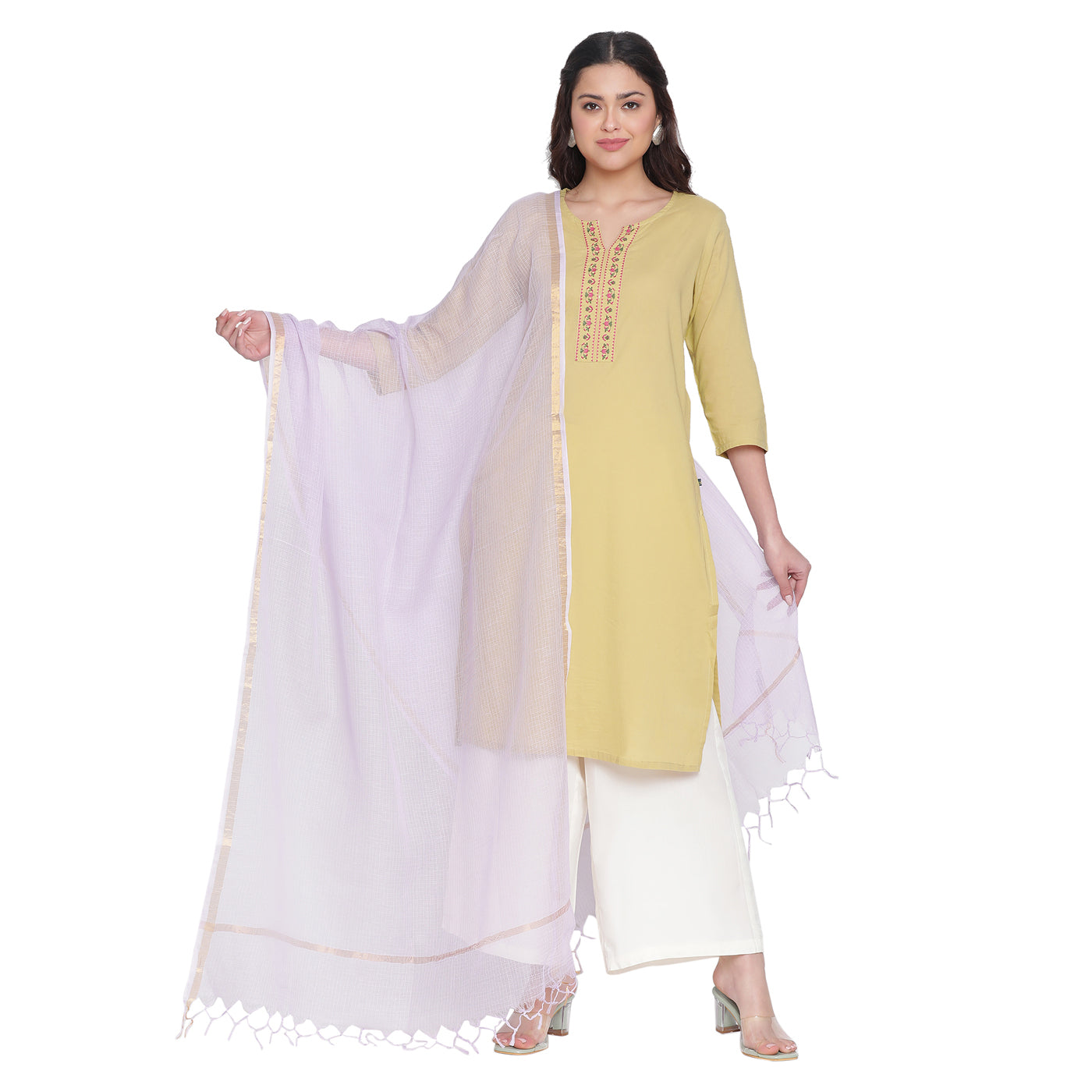 Light Purple Kota Cotton Dobby Dupatta