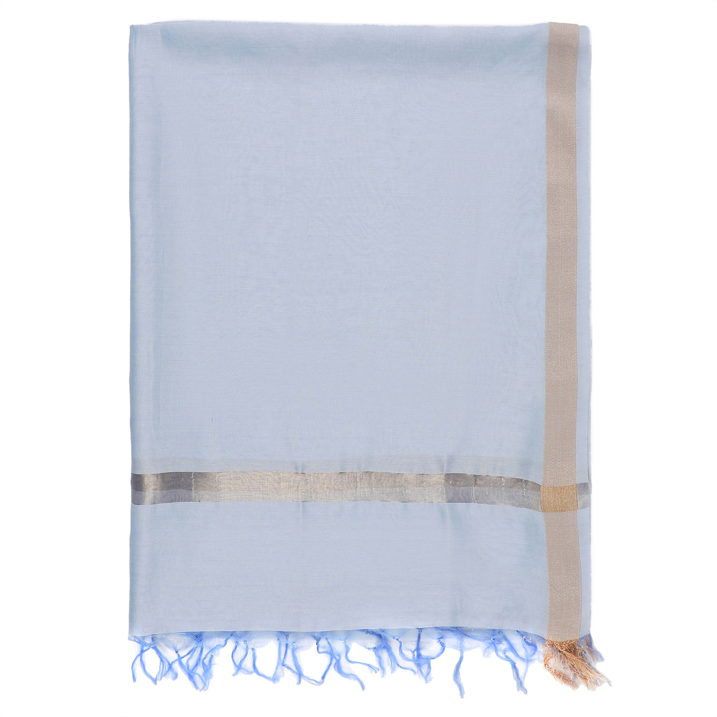 Sky Blue Cotton Silk Dobby Dupatta