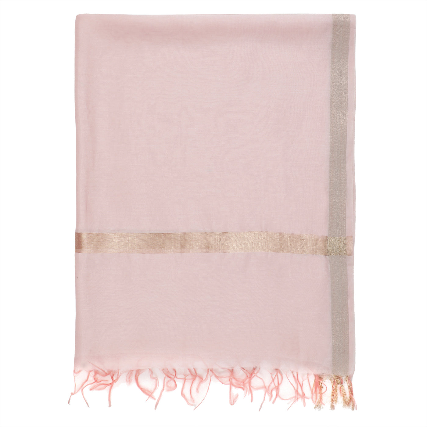 Peach Cotton Silk Dobby Dupatta