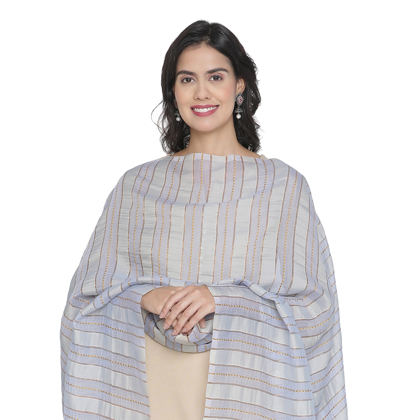 Sky Blue Silk Tencel Dupatta