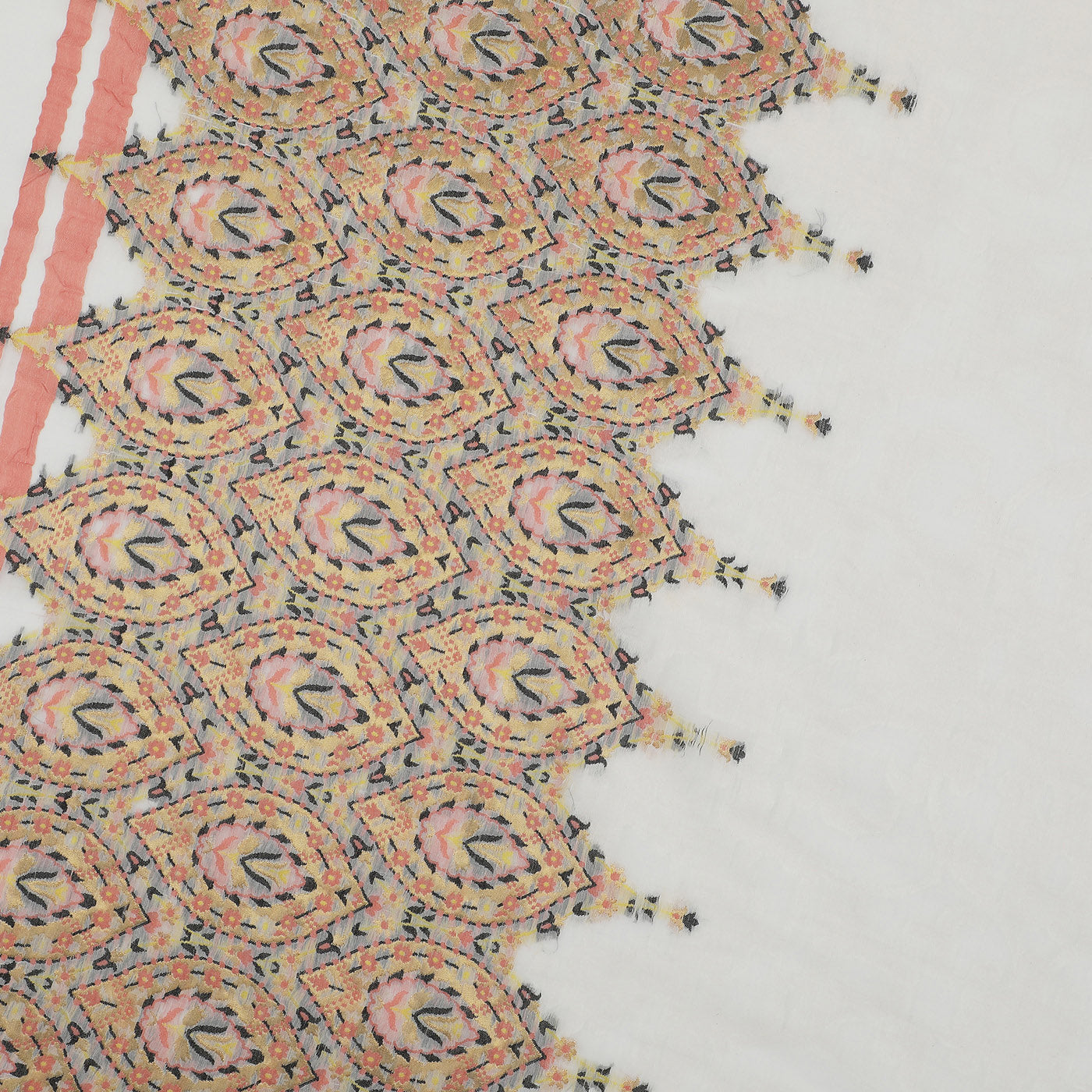 Off White Jacquard Bamberg/Tencel Dupatta