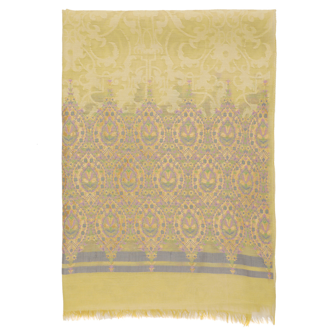 Yellow Jacquard Bamberg/Tencel Dupatta