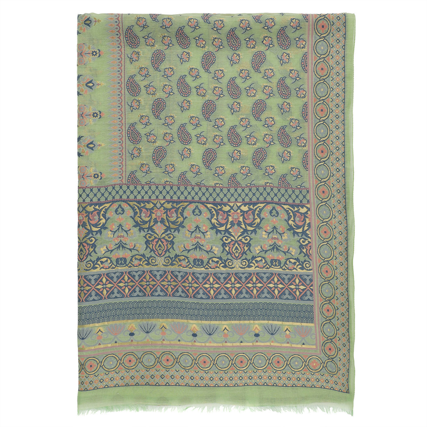 Pista Jacquard Silk/Zari Blend Dupatta