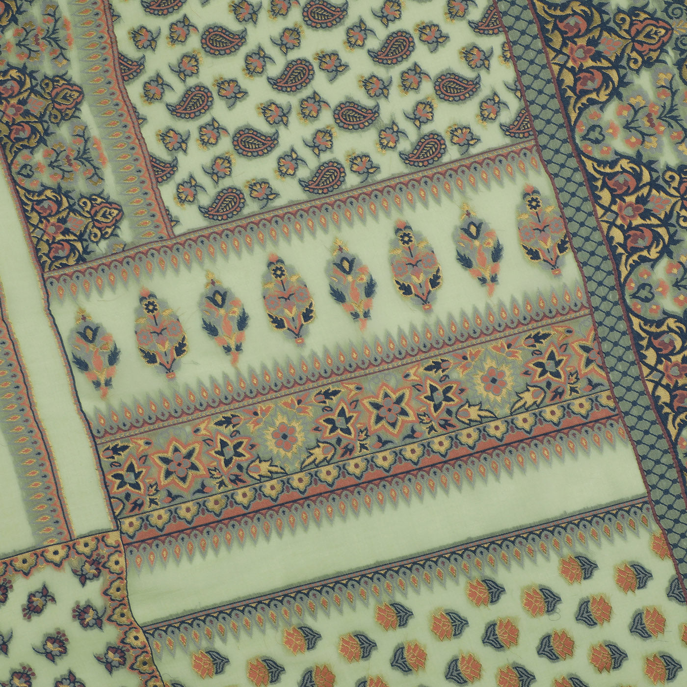 Pista Jacquard Silk/Zari Blend Dupatta