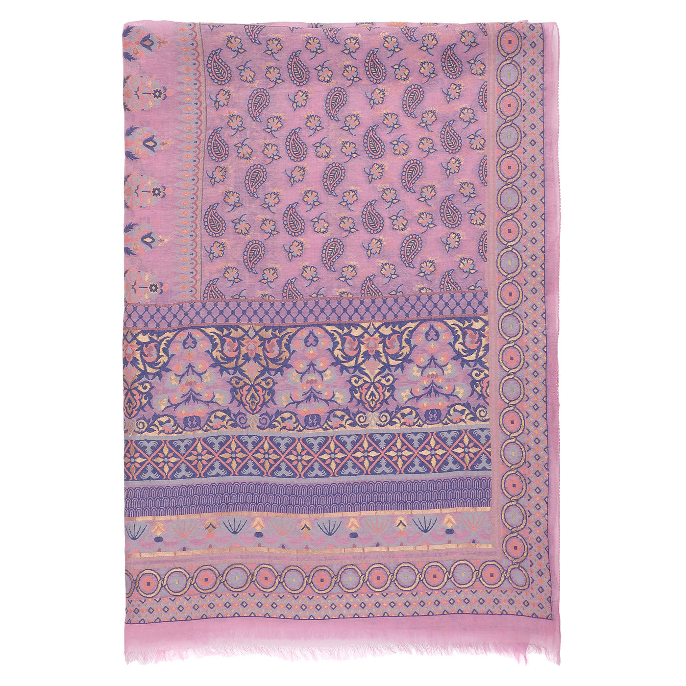 Mauve Jacquard Silk/Zari Blend Dupatta