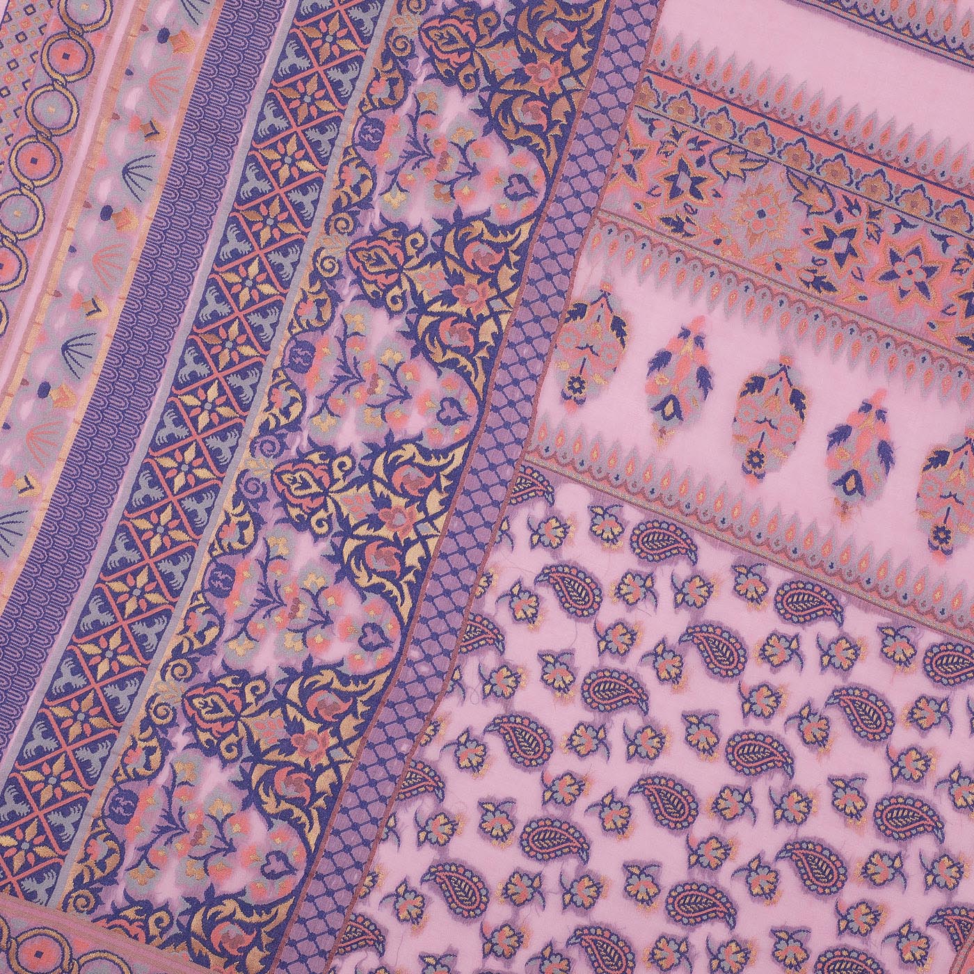 Mauve Jacquard Silk/Zari Blend Dupatta