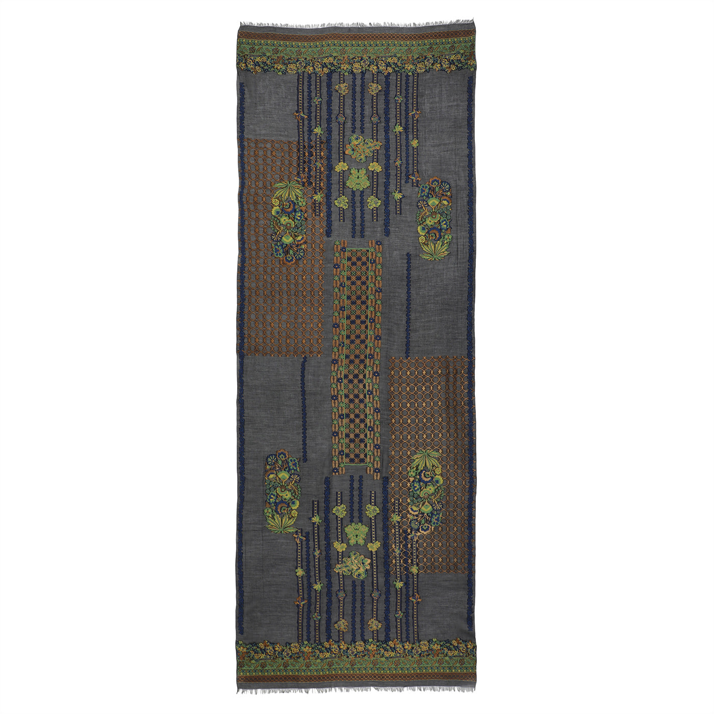 Black Jacquard Tencel/Metallic Blend Dupatta