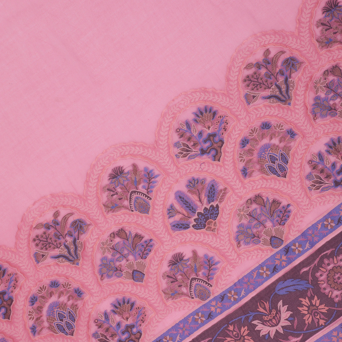 Pink Cupro Metallic Tencel Woven Design Dupatta