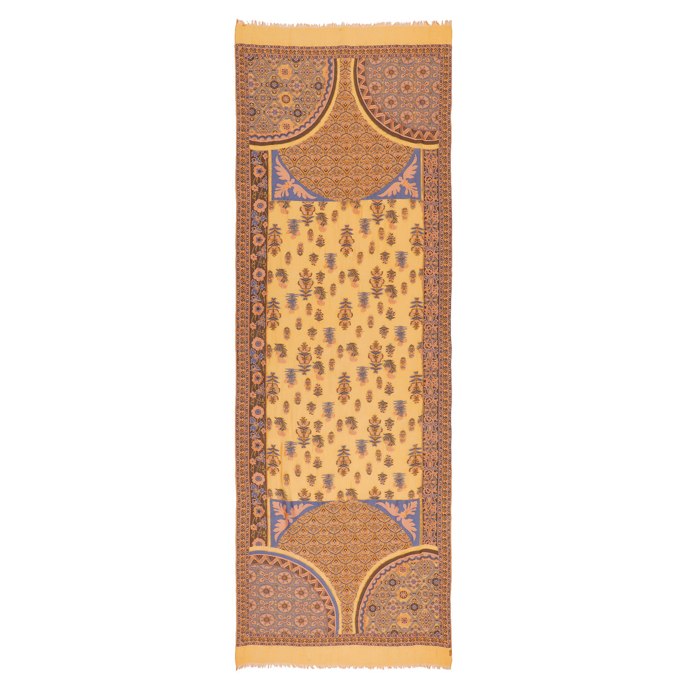 Mustard Cupro Metallic Tencel Blend Woven Design Dupatta