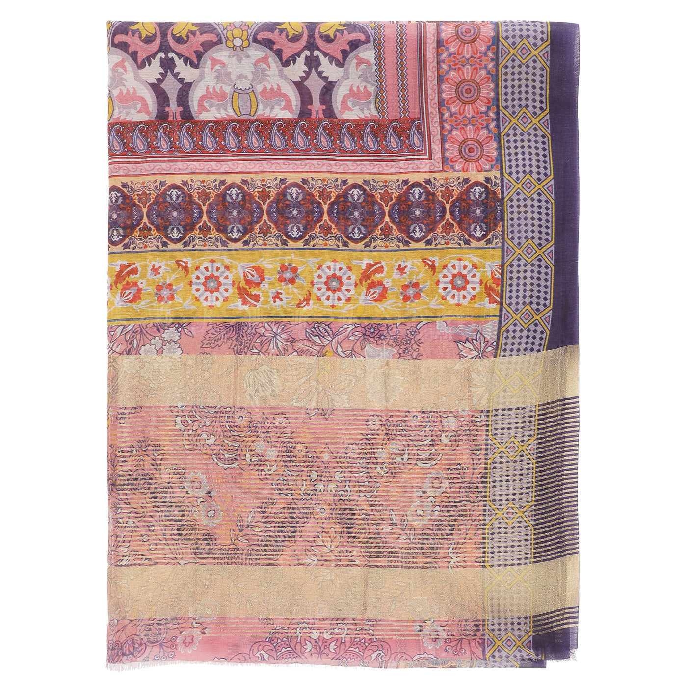 Stunning Abstract Print Metallic Silk Tencel Dupatta