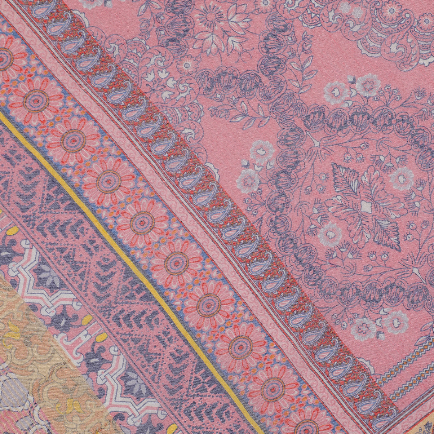 Stunning Abstract Print Metallic Silk Tencel Dupatta