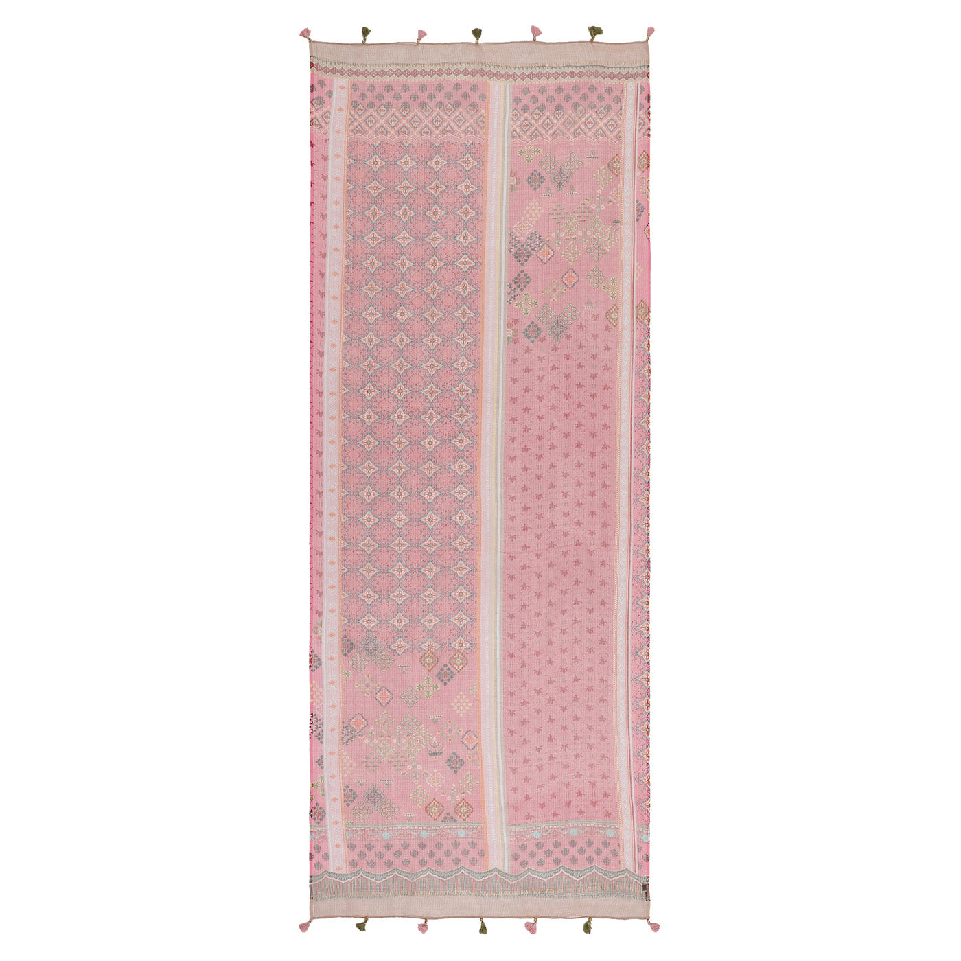Pink Silk Cotton Printed Dupatta