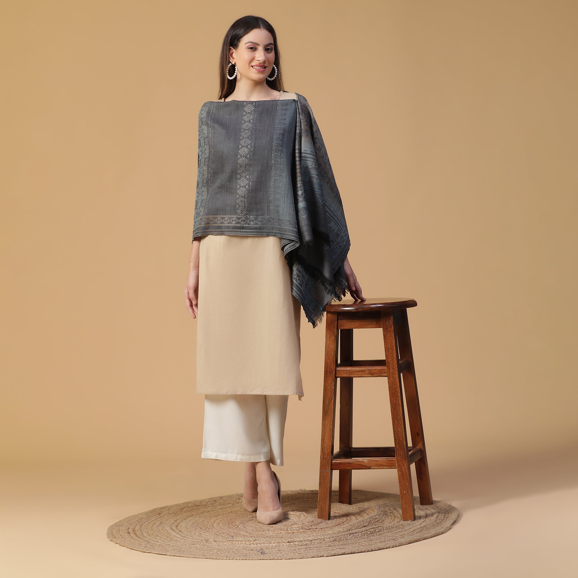 Wool Woven Design Zoya Ethnic Shawl