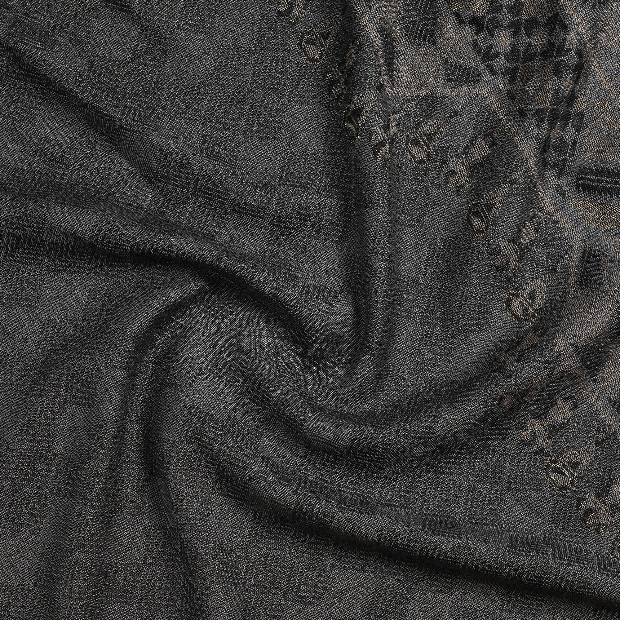 Cream Coloured Wool Printed Shawl