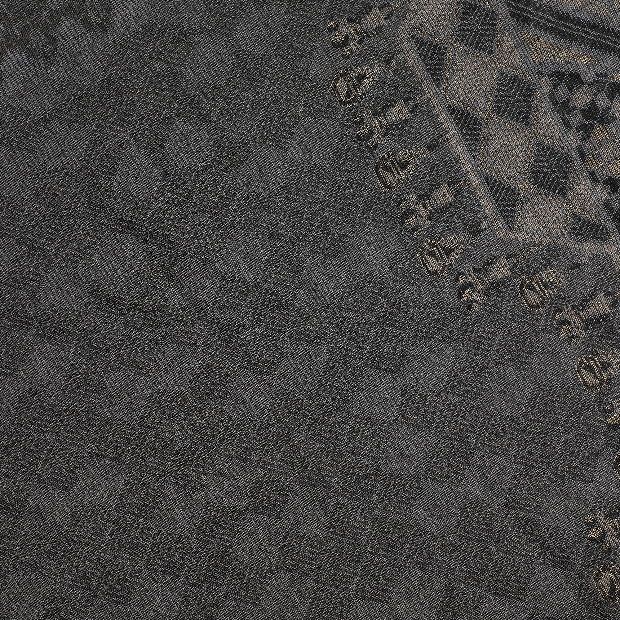 Cream Coloured Wool Printed Shawl