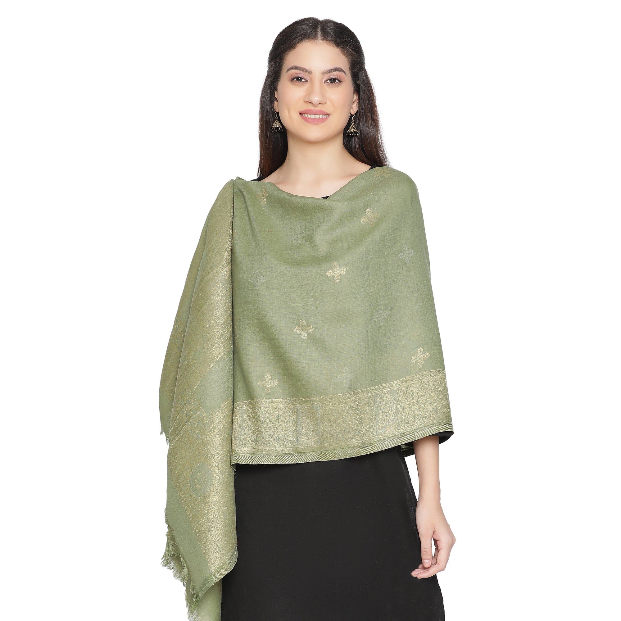 Abiya Splendid Woolen Sheen Woven Design Shawl