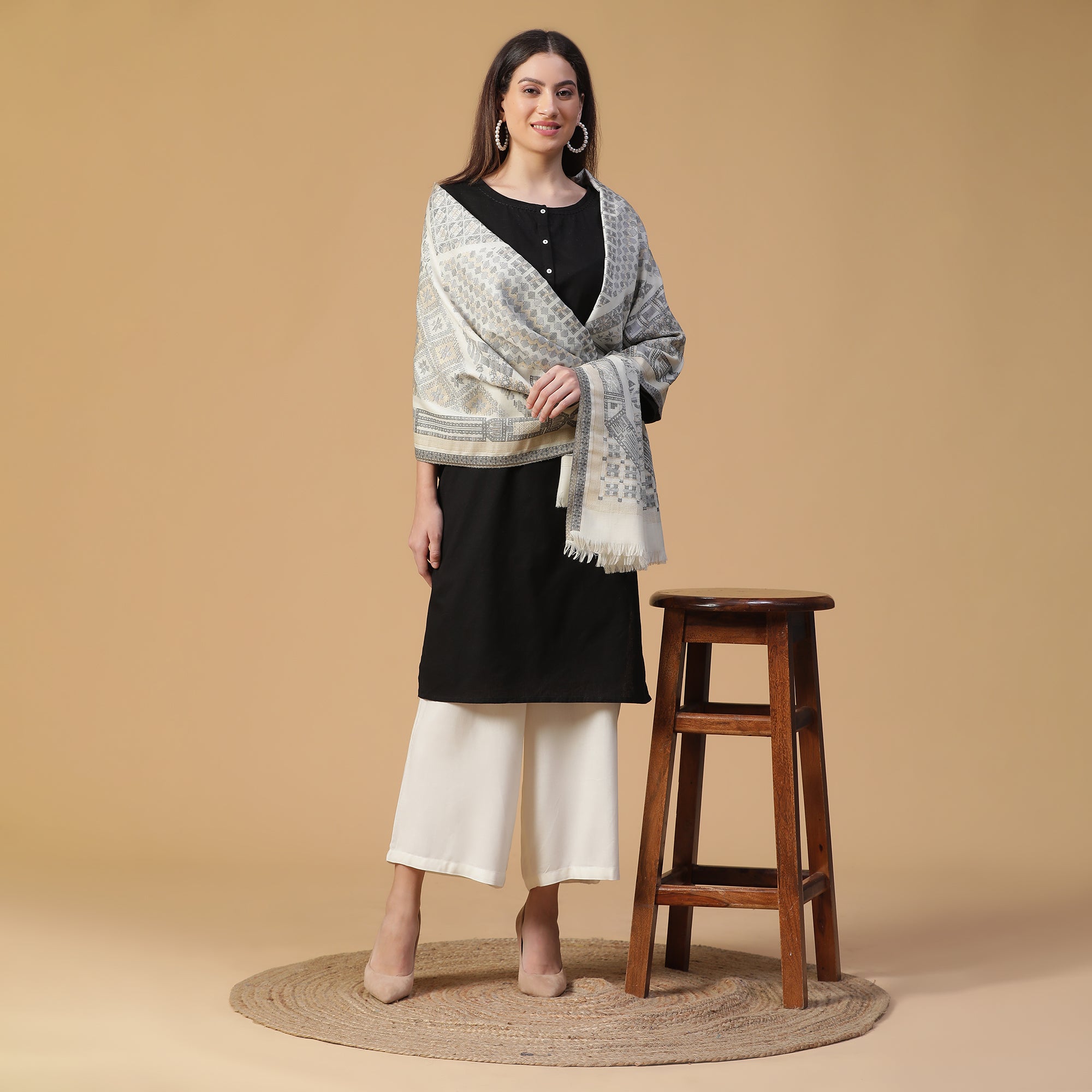 Mirza Woven Design Woolen Shawl