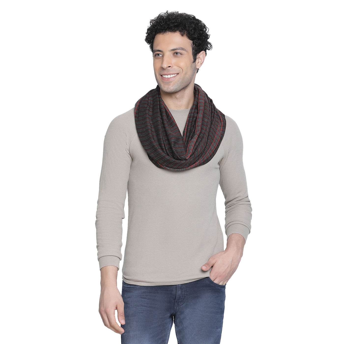Border Variant Wool Cashmere Men Muffler