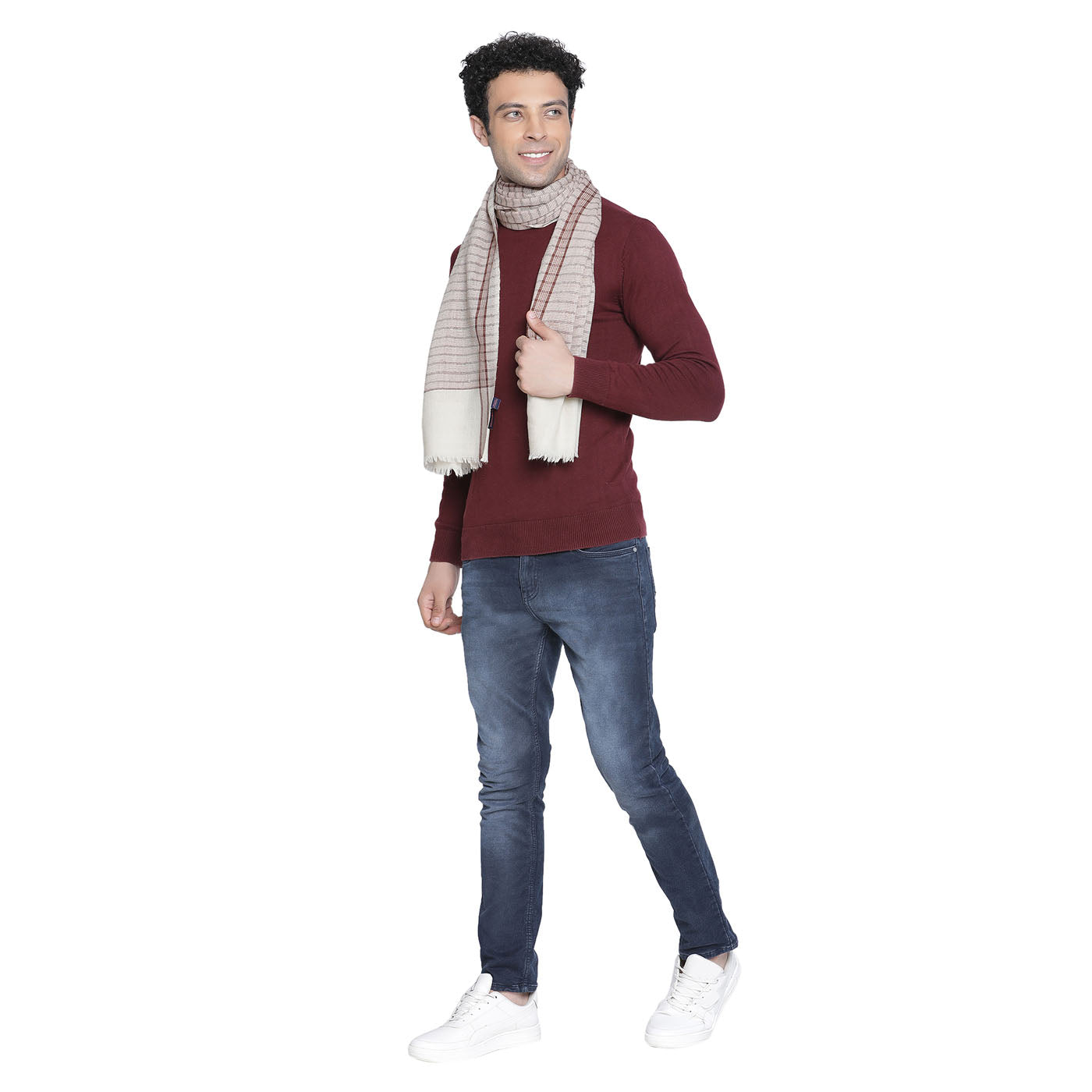 Border Variant Wool Cashmere Men Muffler