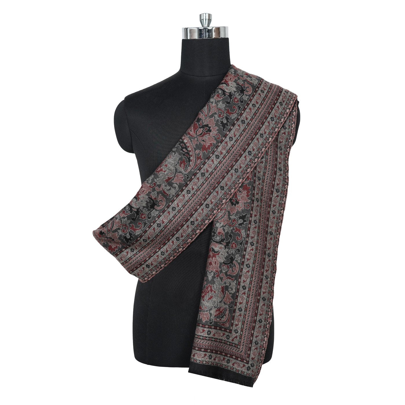 Heritage Paisleys Black Woolen Lohi Shawl