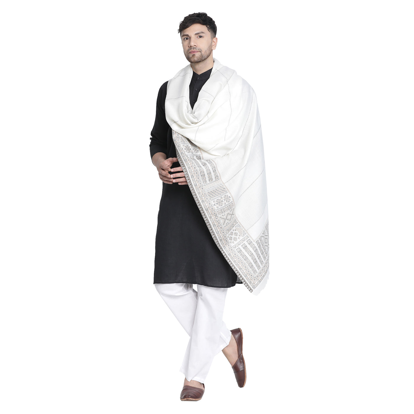 Veer Off White Wool Jacquard Lohi
