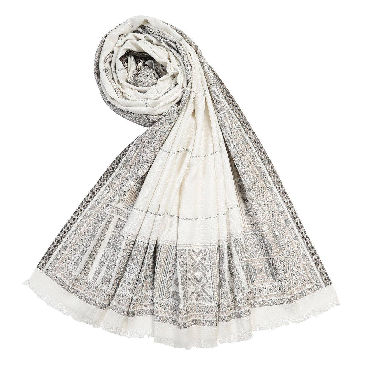 Veer Off White Wool Jacquard Lohi