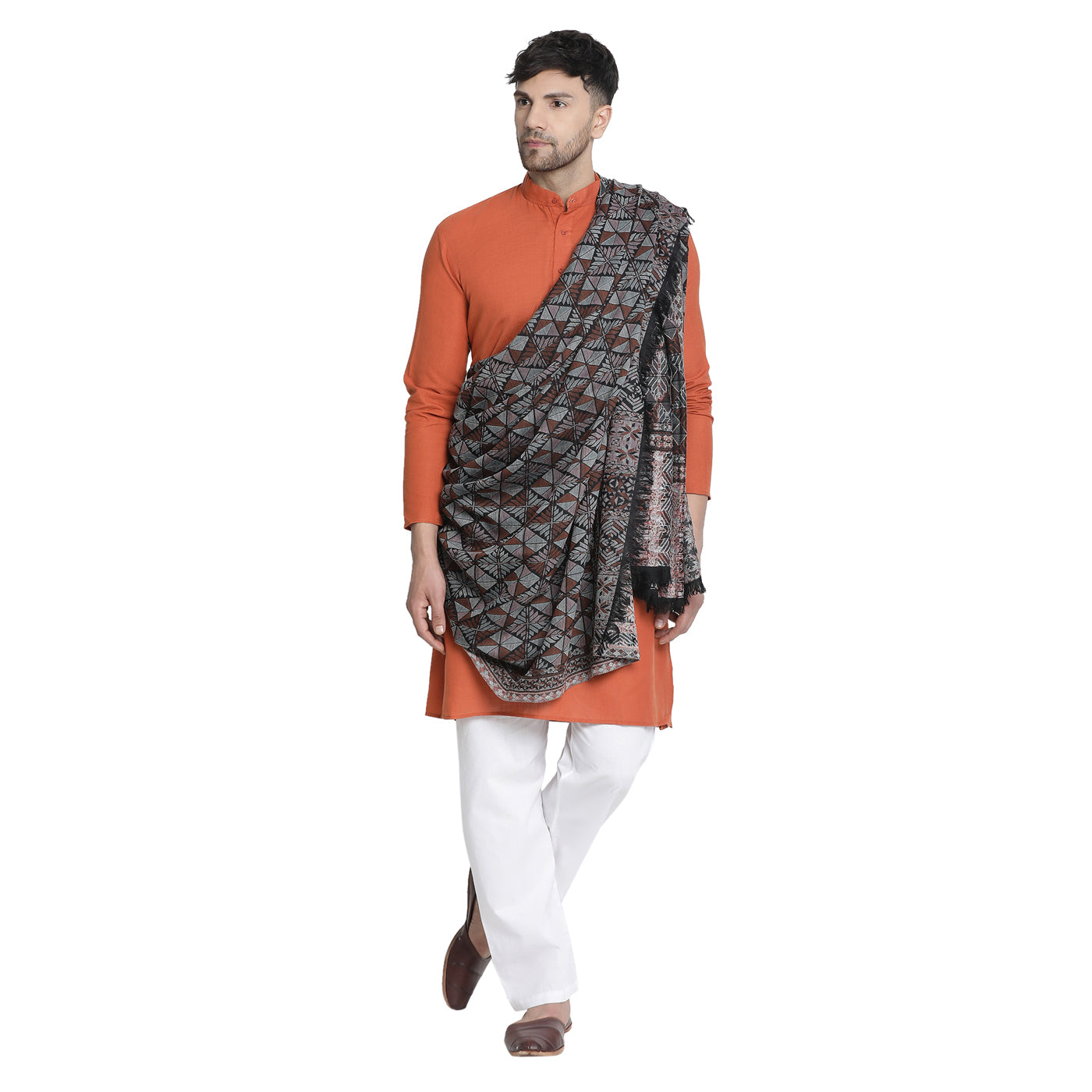 Daksh Black Wool Jacquard Lohi