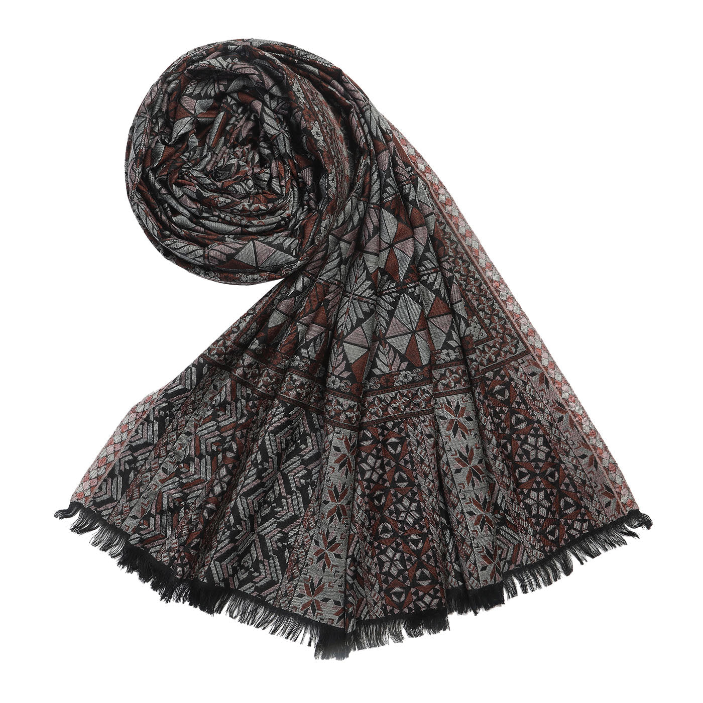 Daksh Black Wool Jacquard Lohi