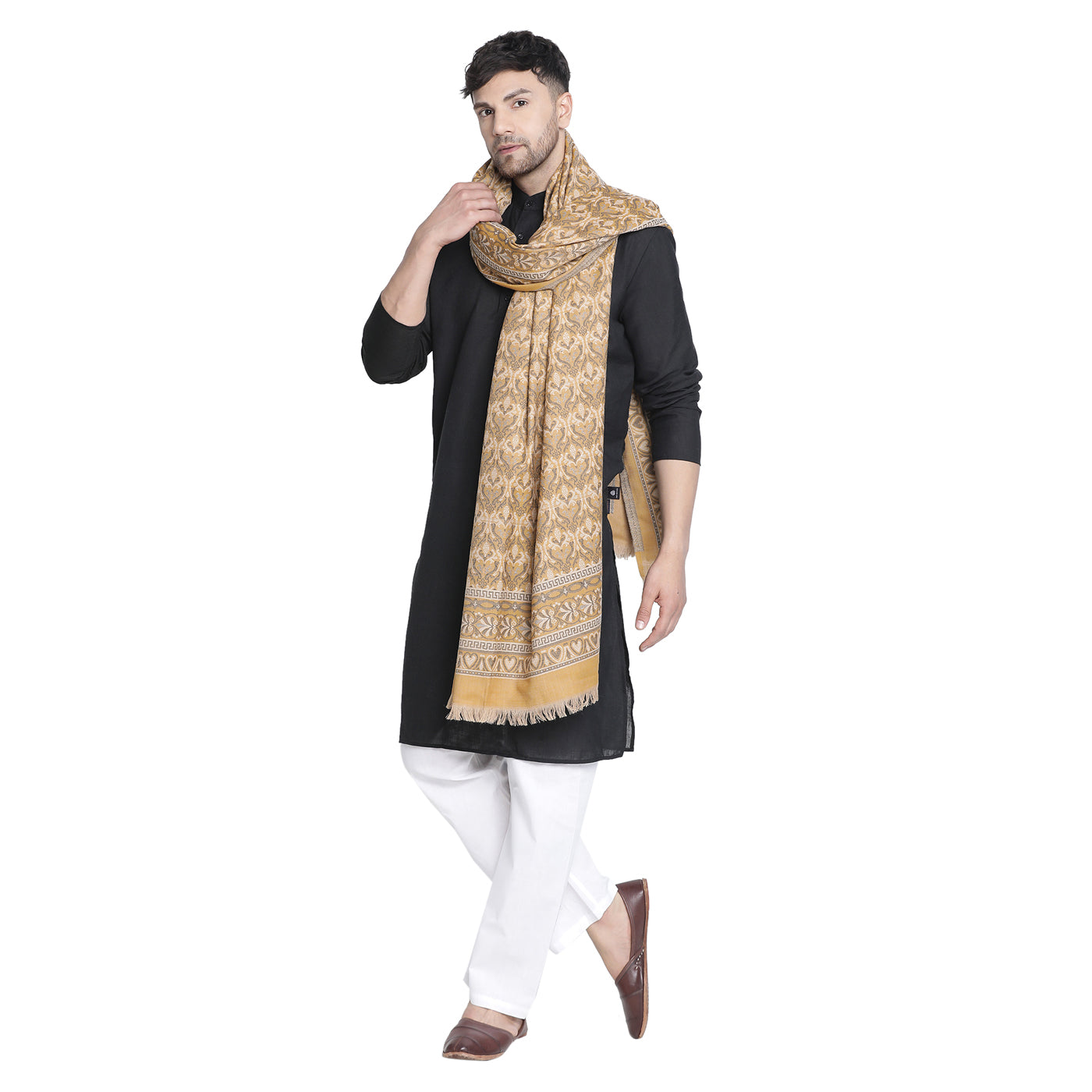 Ahmed Mustard Wool Jacquard Lohi