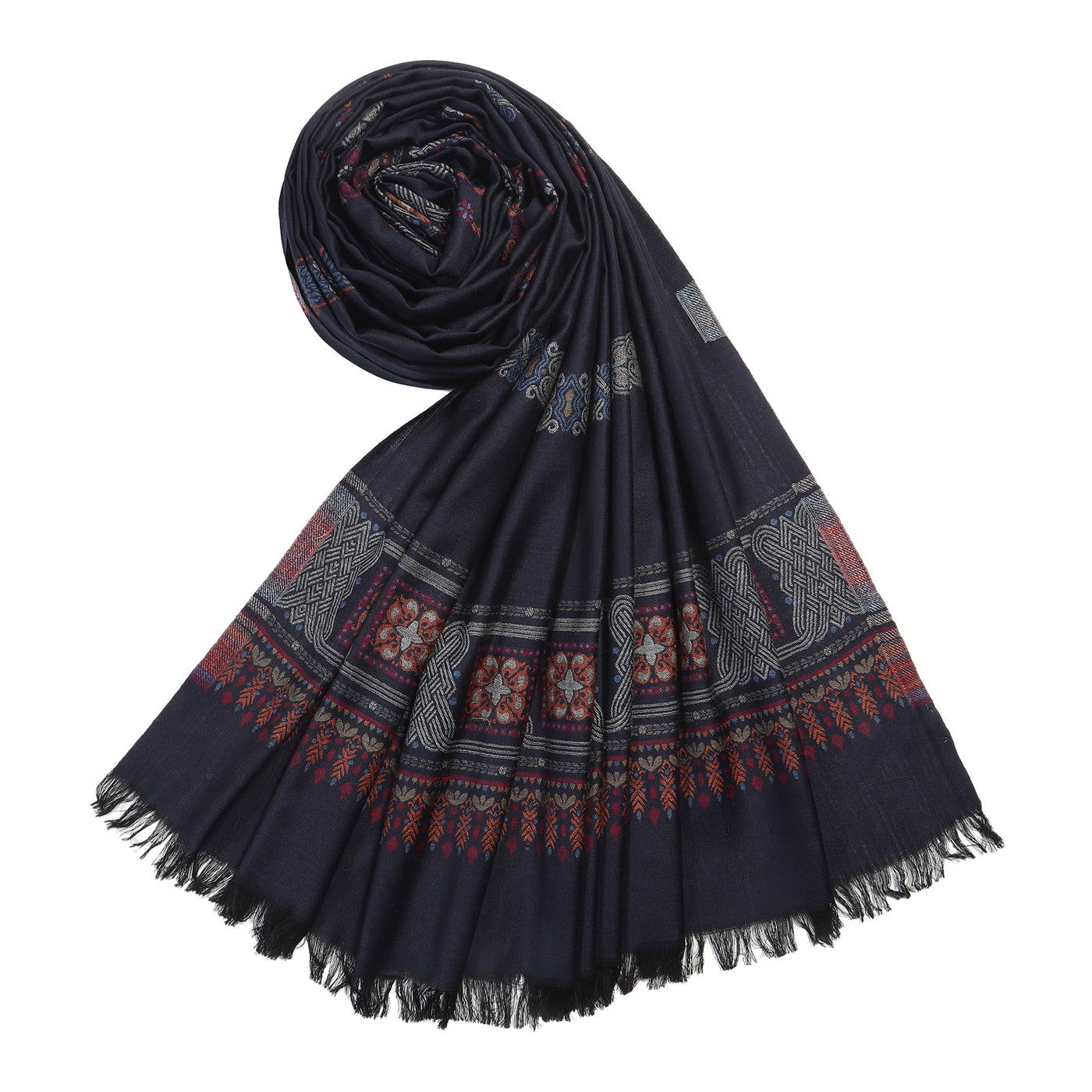 Ares Navy Wool Jacquard Lohi