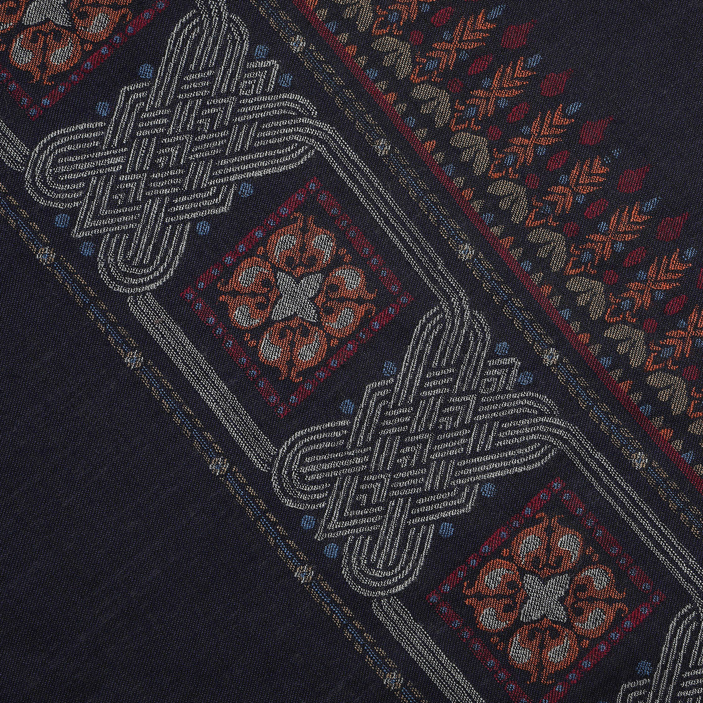 Ares Navy Wool Jacquard Lohi