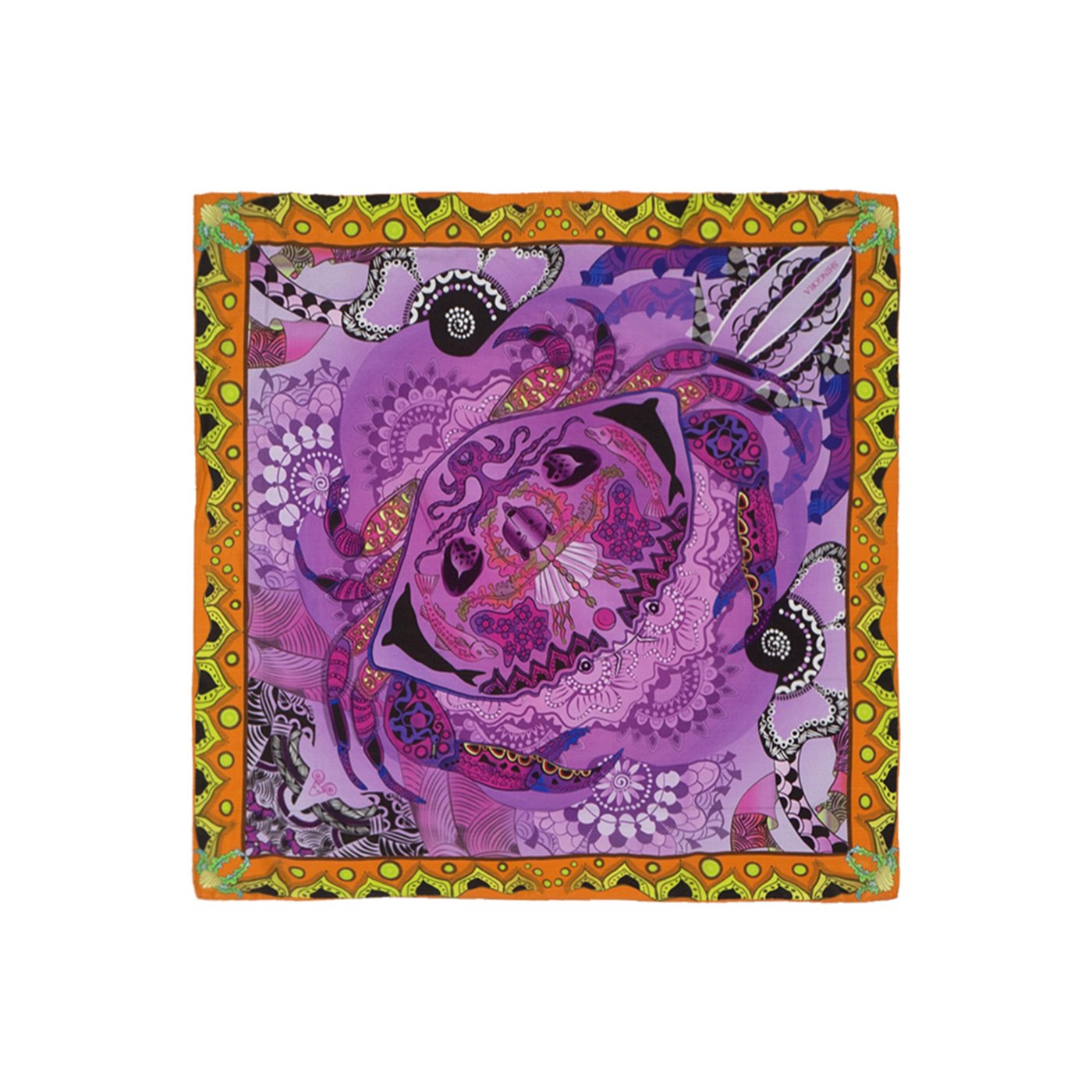 Crab Printed Silk Pocket Square