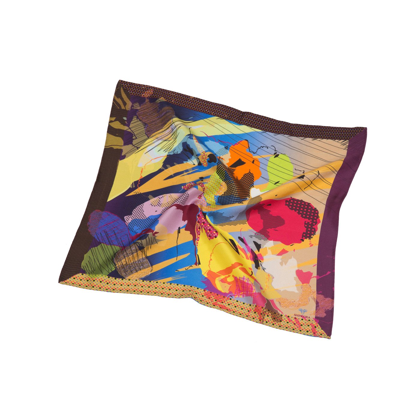 Digital Splash Printed Silk Pocket Square