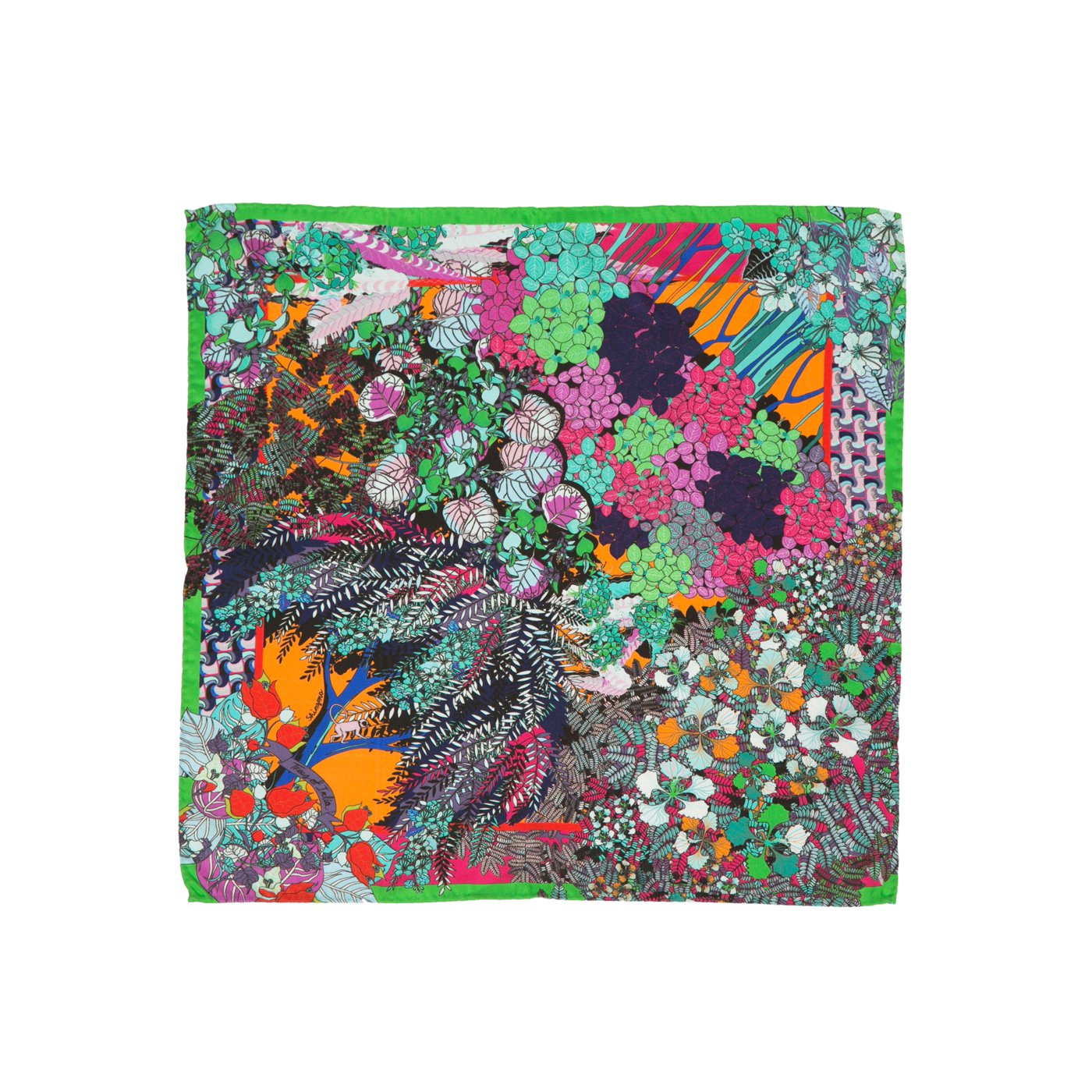 Trees Of India Printed Silk Pocket Square
