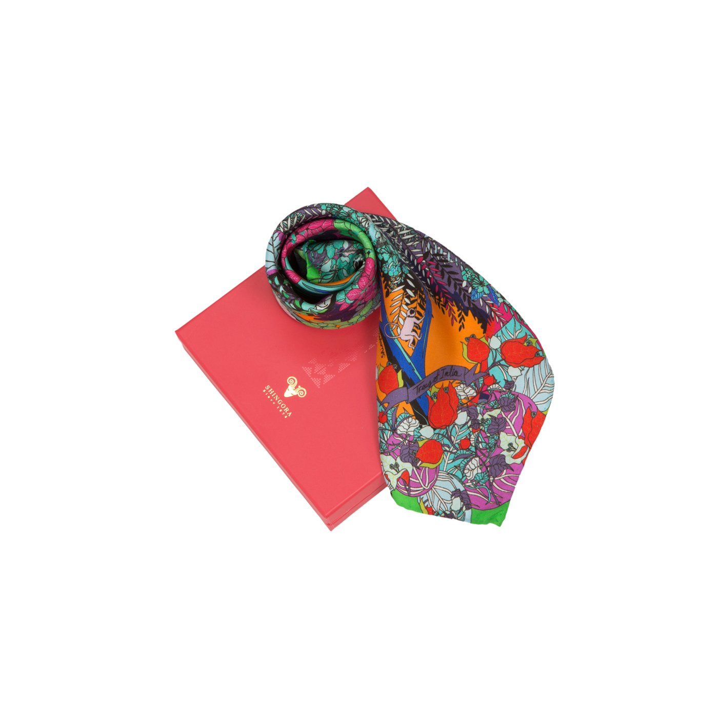 Trees Of India Printed Silk Pocket Square