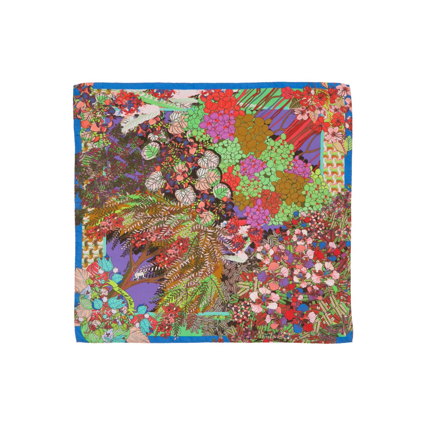 Trees Of India Printed Silk Pocket Square