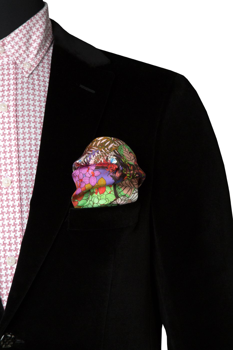 Trees Of India Printed Silk Pocket Square