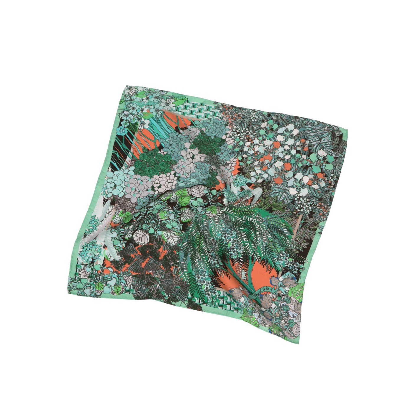 Trees Of India Printed Silk Pocket Square