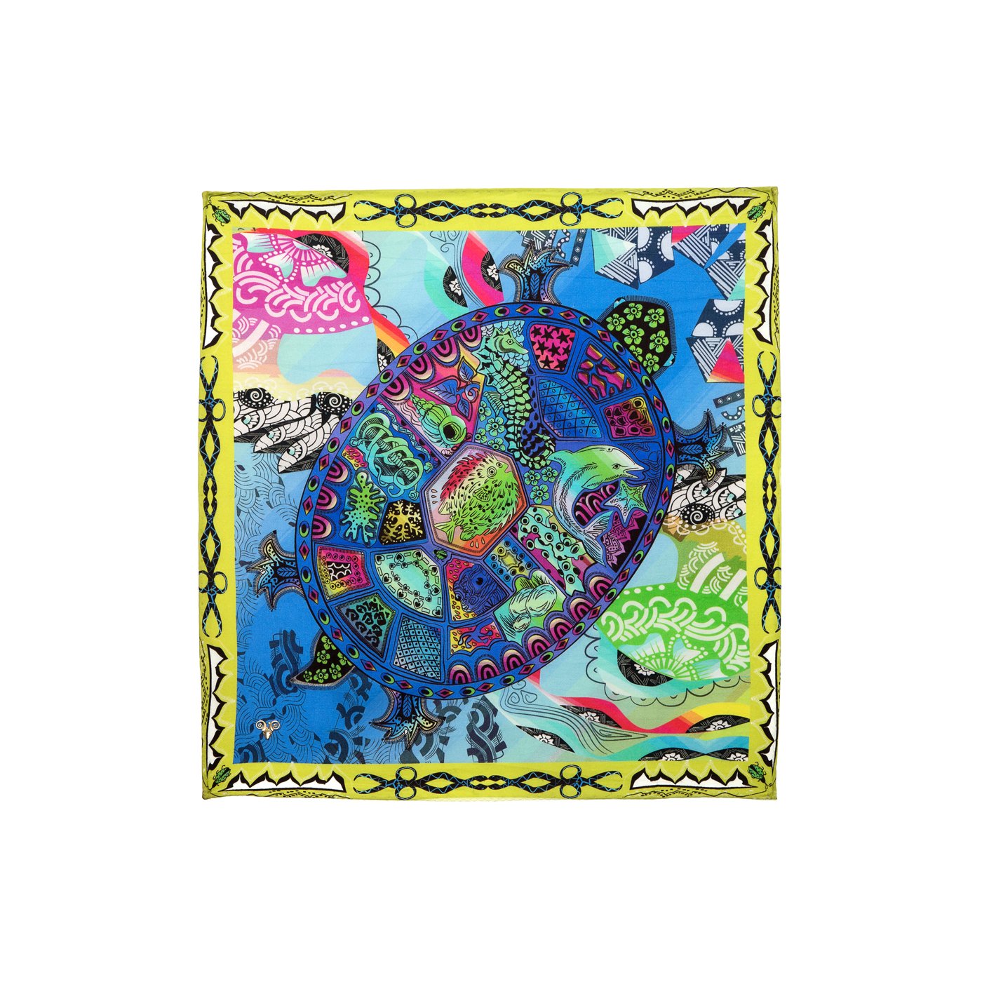 Turtle Wonderland Silk Pocket Square