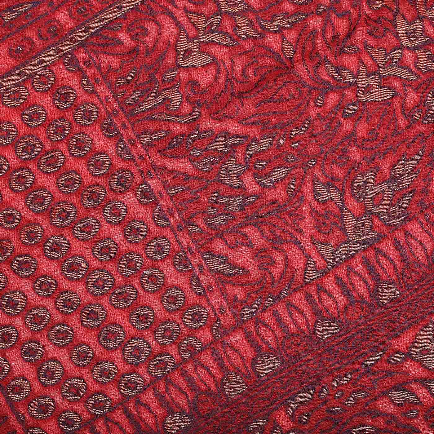 Geo Paisley Black Woolen Stole