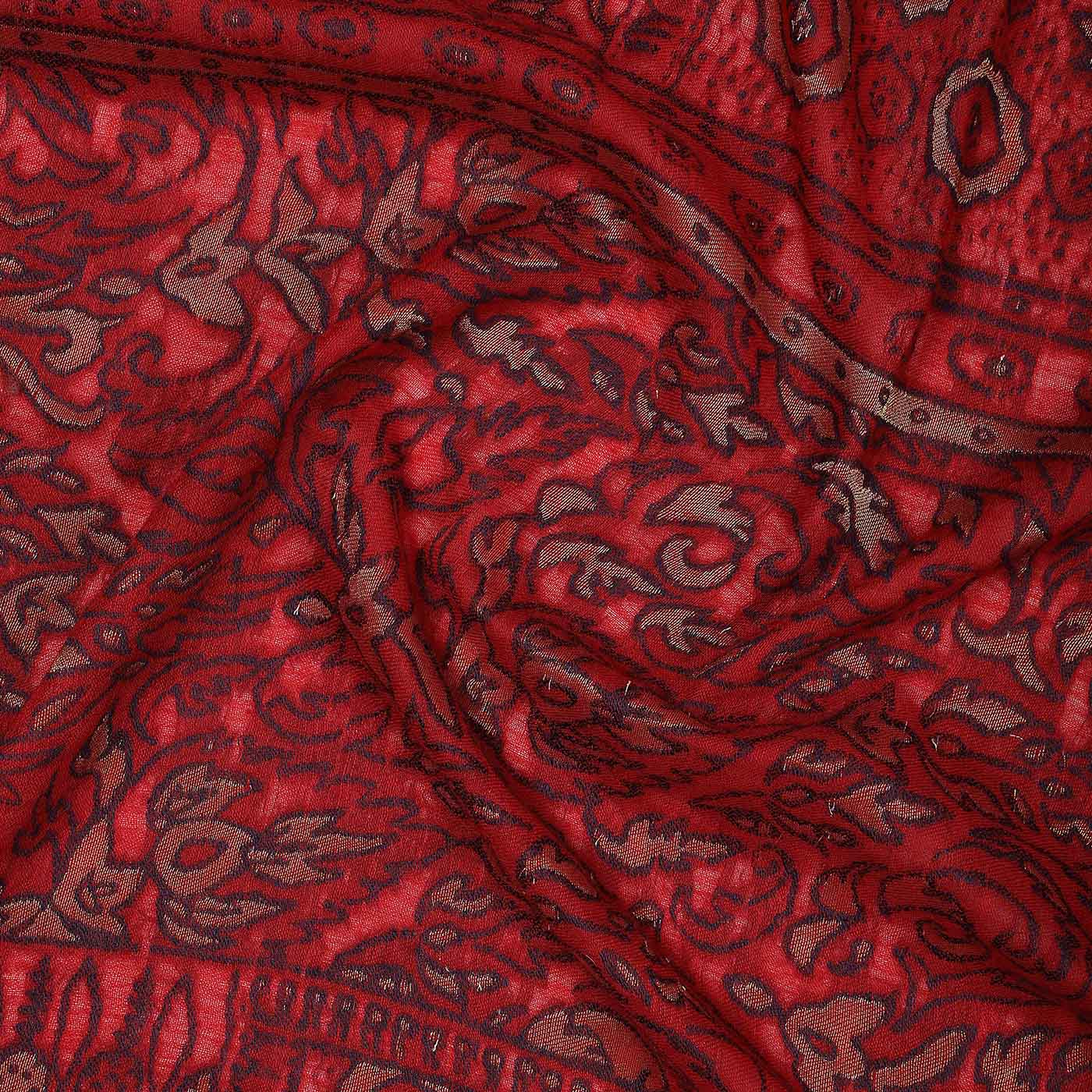 Geo Paisley Black Woolen Stole