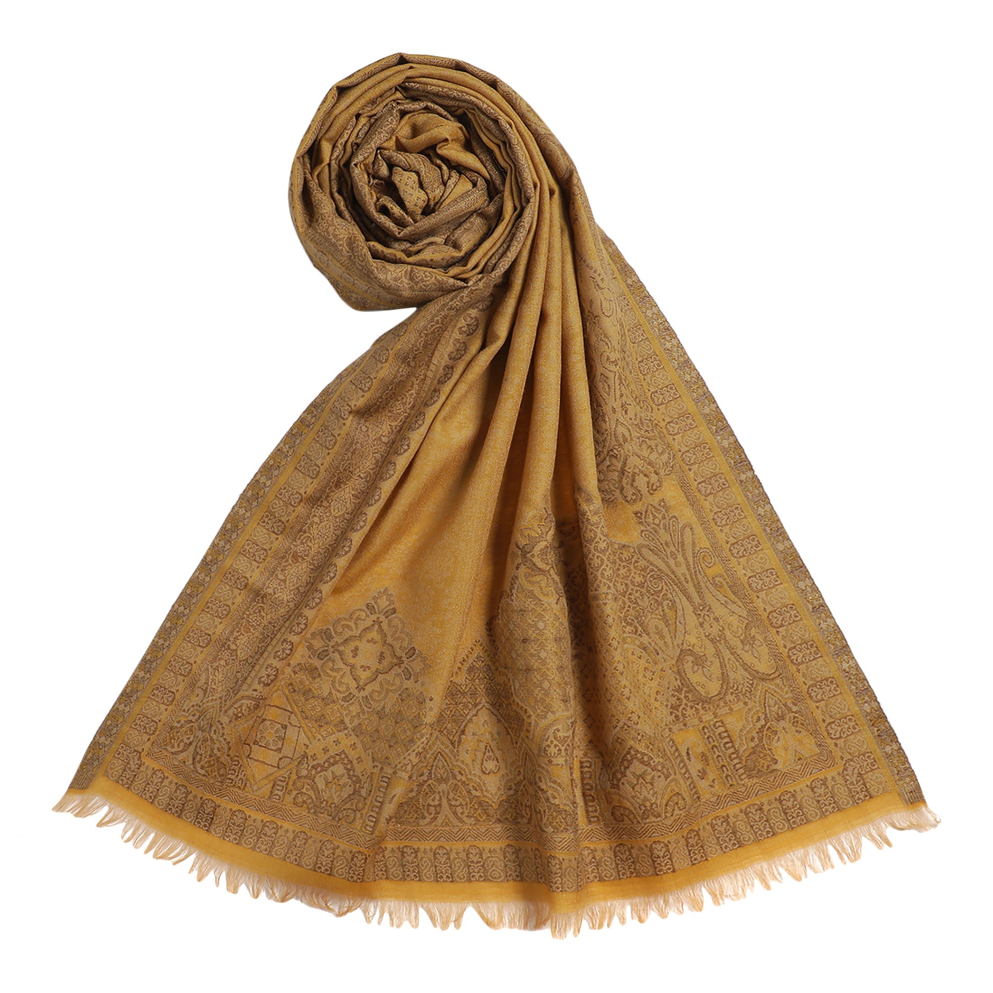 Rafat Gleaming Woven Design Wool Stole