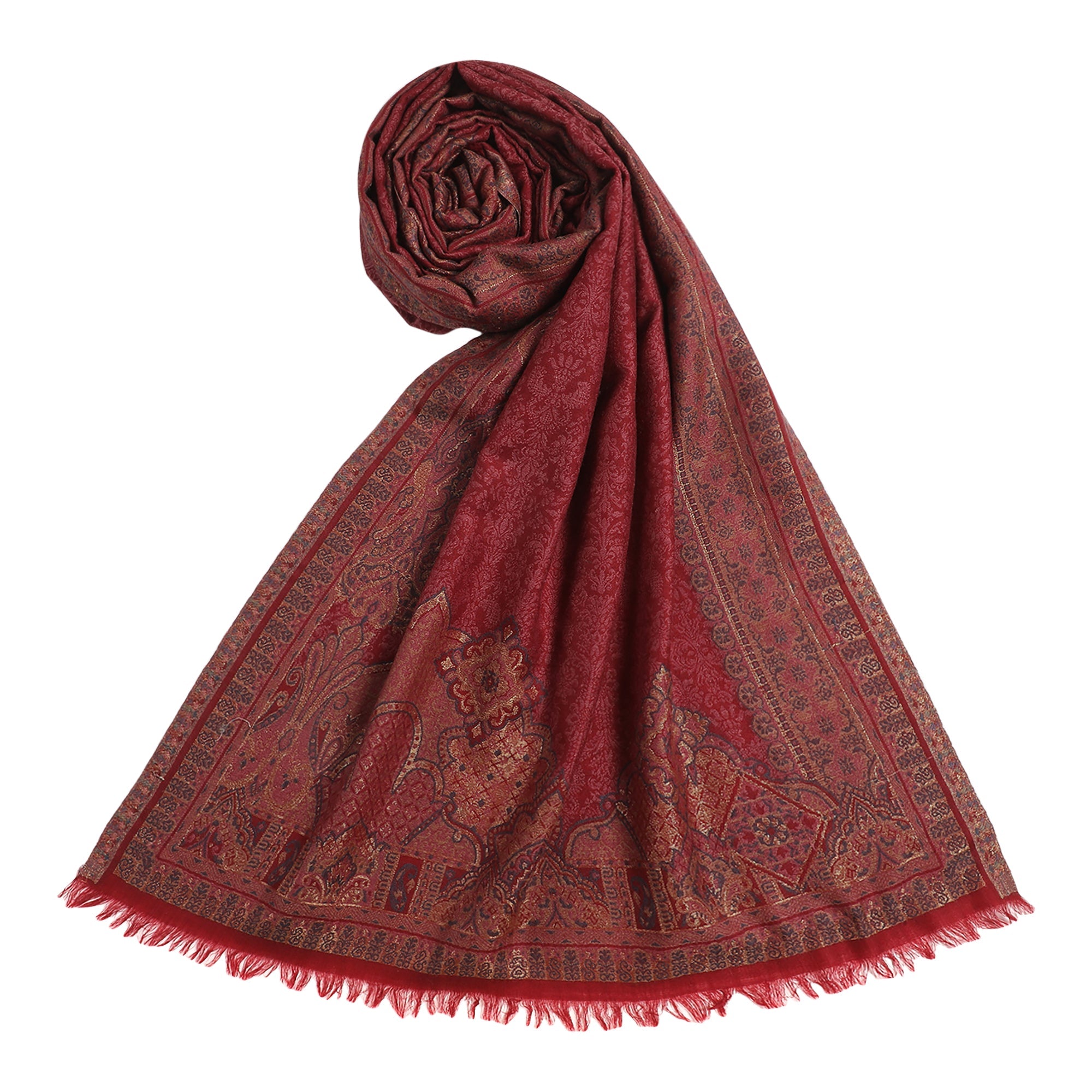 Rafat Gleaming Woven Design Wool Stole