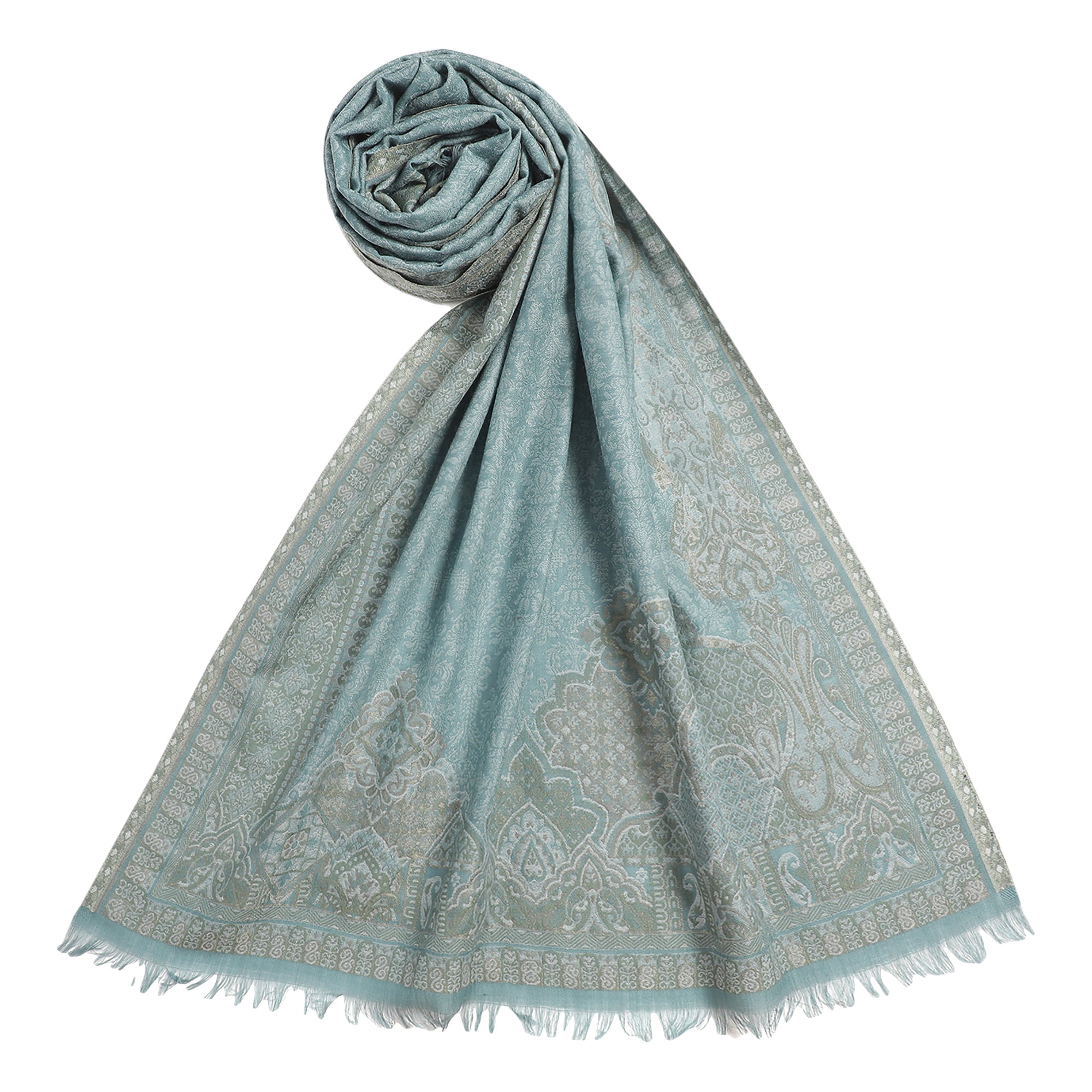 Rafat Gleaming Woven Design Wool Stole
