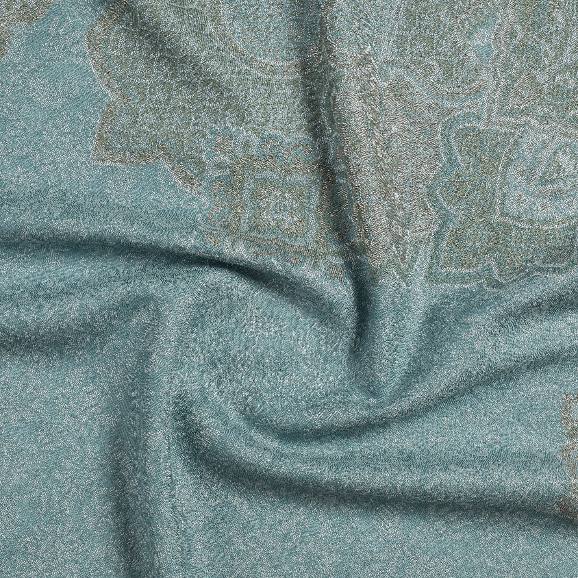 Rafat Gleaming Woven Design Wool Stole
