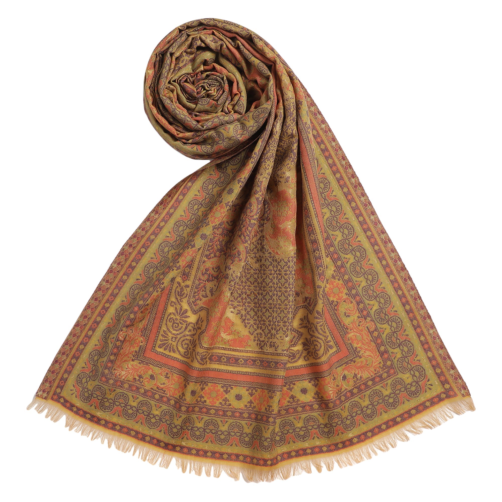 Shifa Sparkling Wool Woven Design Stole
