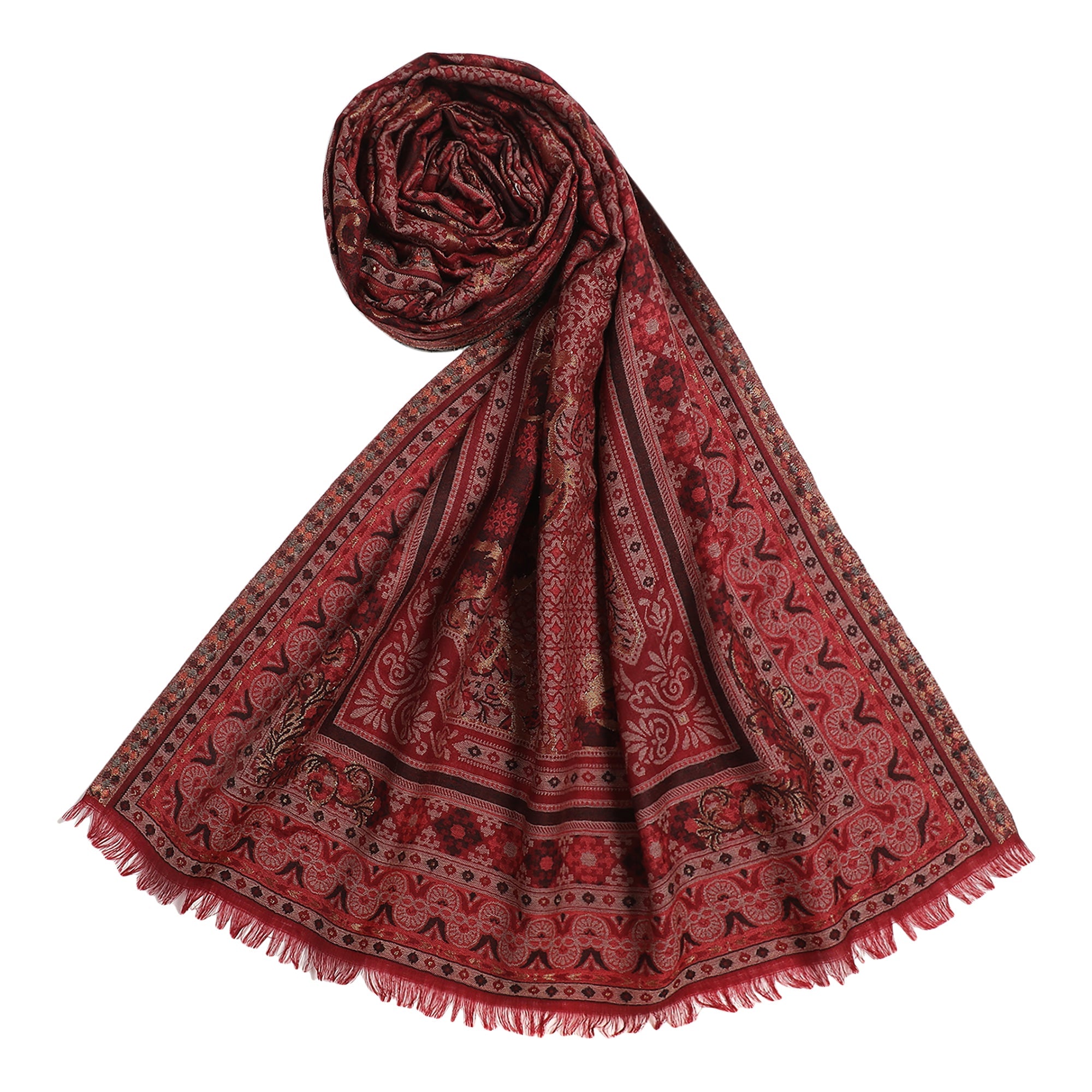 Shifa Sparkling Wool Woven Design Stole